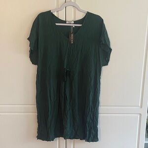 Forest Green Short Sleeve Tunic dress